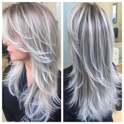 Loiro platinado acinzentado